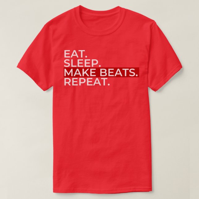 Camiseta Coma o sono Faça batimentos (Frente do Design)