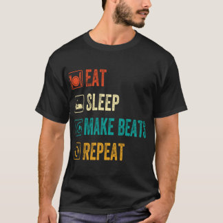 Camiseta Coma O Sono Faça O Beats Repetir O Produtor De Mú