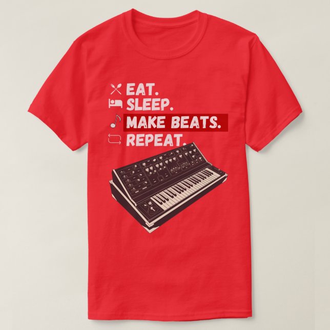 Camiseta Coma o sono Faça os batimentos repetirem (Frente do Design)