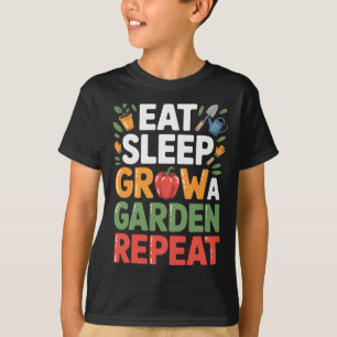 Camiseta Coma O Sono Faça Um Jardim Repetir Um Design De Jo