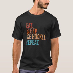 Camiseta Coma O Sono Hockey Com Gelo Repete Engraçada Vinta