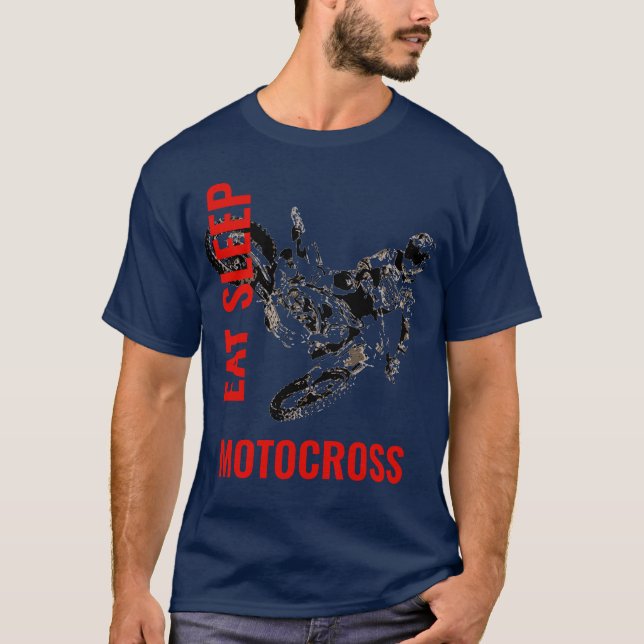 Camiseta Coma o sono Motocross Motorcycle Sport Pop Art (Frente)