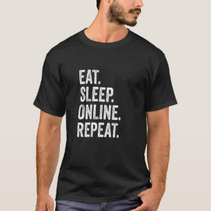 Camiseta Coma o sono on-line Repetir Gami de Mídia Social d