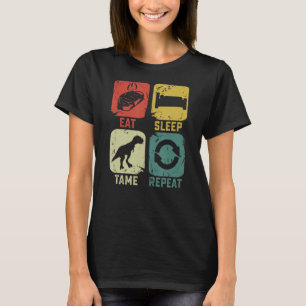 Camiseta Coma o sono Repita o geek de jogos Dinossauro Engr