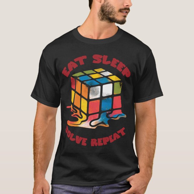 Camiseta Coma o sono Resolva o Repetimento Solver Quebra-ca (Frente)