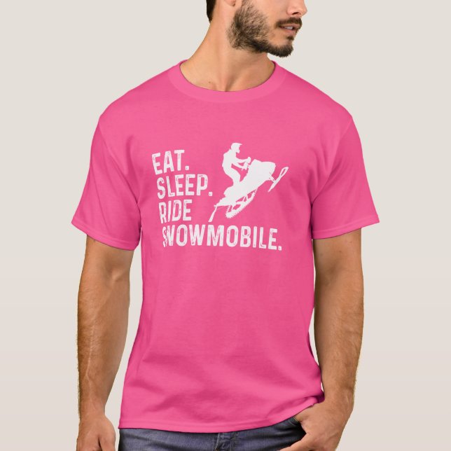 Camiseta Coma o sono Snowmobile Funny Motor Sled Snowmob (Frente)