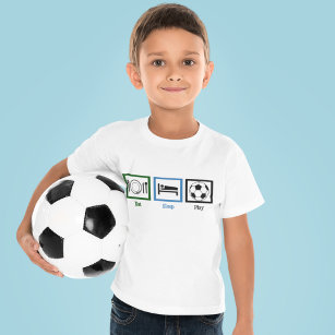 Camiseta Coma o sono Tocar Futebol de Crianças de Futebol