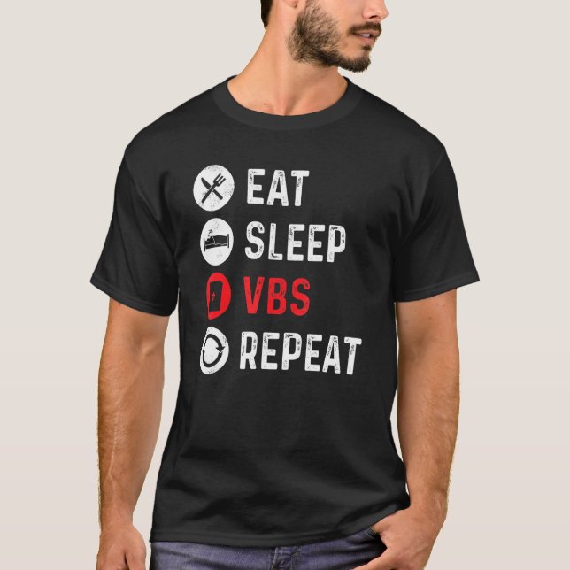 Camiseta Coma O Sono Vbs Repete Férias Bíblias Crianças (Frente)
