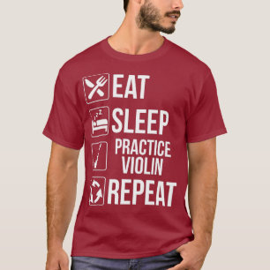 Camiseta Coma o sono Violin Repete T Música Engraçada