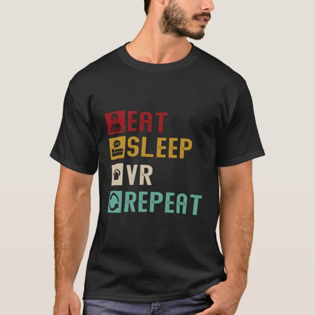 Camiseta Coma O Sono Vr Repete A Imagem Funcional Da Realid (Frente)