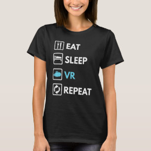 Camiseta Coma o sono VR Repete Atleta VR Gamer Boy Engraçad