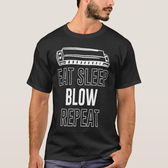 Camiseta Coma o sopro de sono Repetir Harmonica (Frente)
