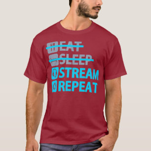 Camiseta Coma o Stream do Sono Repita T Engraçado para Jog