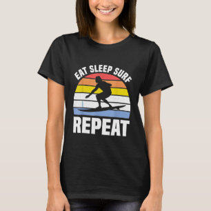Camiseta Coma o Surf do sono Repetir Presença de Surfista d