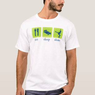 Camiseta Coma o T do patinagem no gelo do skate do sono