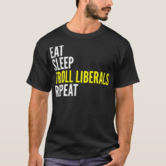 Camiseta Coma o t-shirt da repetição dos liberais do troll (Frente)