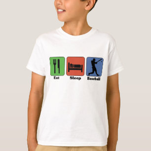Camiseta Coma o t-shirt do basebol do sono