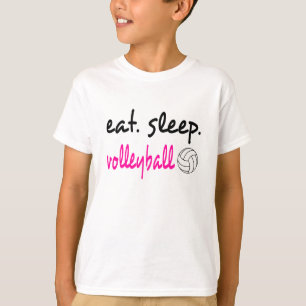 Camiseta Coma o T unisex dos miúdos do voleibol do sono