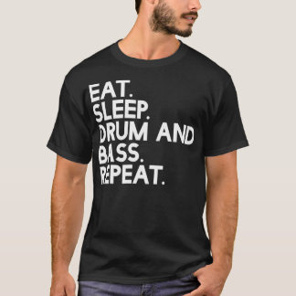 Camiseta Coma o tambor de latência e baixo Repetir música