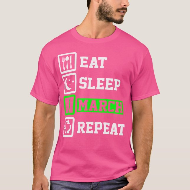Camiseta Coma o tambor de sono Repetir o tambor de junção E (Frente)