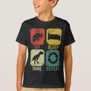 Camiseta Coma o tempo de sono Repita o Geek de jogos Dinoss