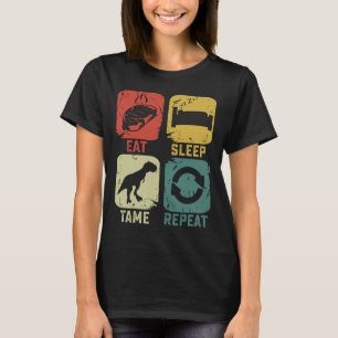 Camiseta Coma o tempo de sono Repita o Geek de jogos Dinoss