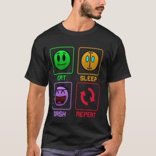 Camiseta Coma o traço do sono Repetir a Geometria do Jogo d