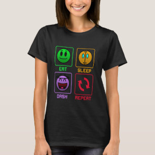 Camiseta Coma o traço do sono Repetir a Geometria do Jogo d