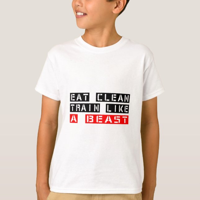 Camiseta Coma o trem limpo como um animal (Frente)