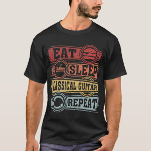 Camiseta Coma o violão clássico do sono Repetir