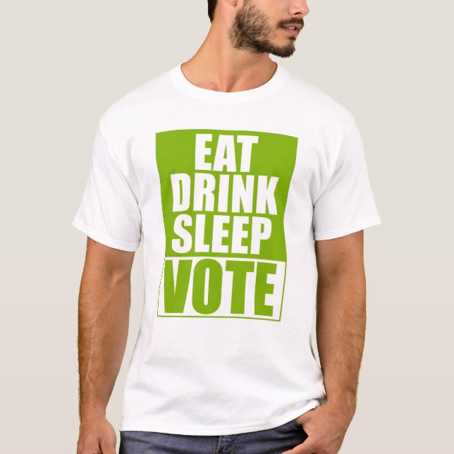 Camiseta Coma o voto do sono da bebida (Frente)