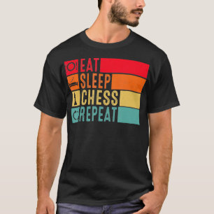 Camiseta Coma o xadrez do sono Repita o xadrez engraçado co