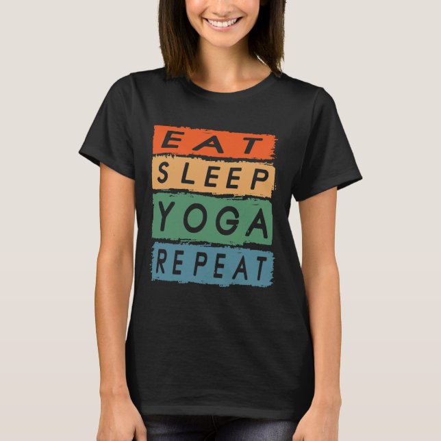 Camiseta Coma o Yoga Repetir Vintage (Frente)