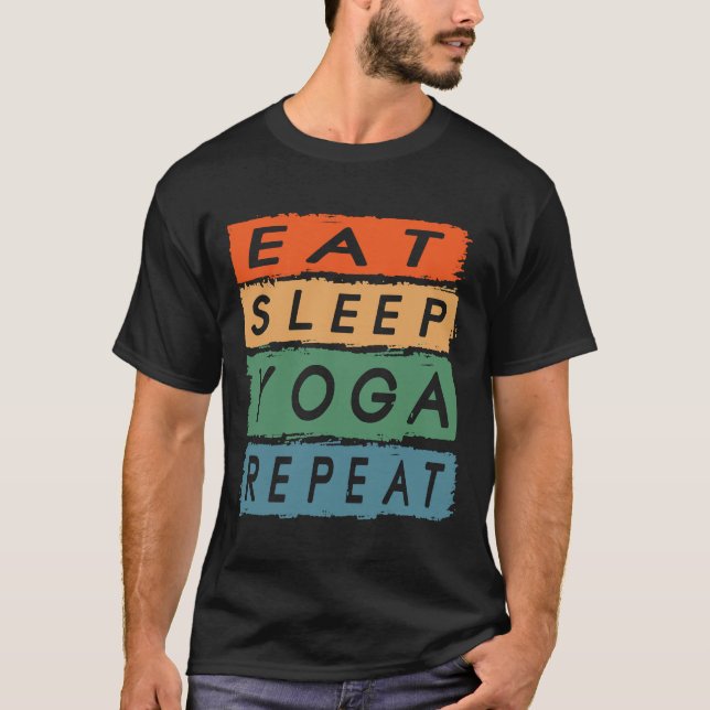 Camiseta Coma o Yoga Repetir Vintage (Frente)