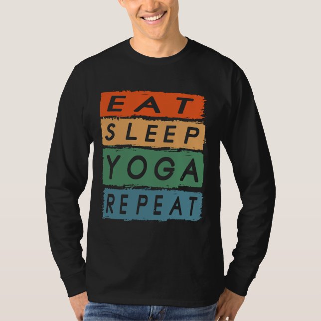 Camiseta Coma o Yoga Repetir Vintage (Frente)