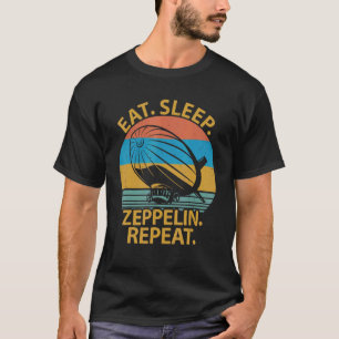 Camiseta Coma o Zeppelin Repetindo o Avião Blimp Dirigível