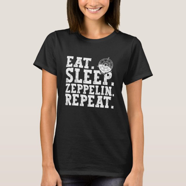 Camiseta Coma o Zeppelin Repetindo o Avião Blimp Dirigível (Frente)