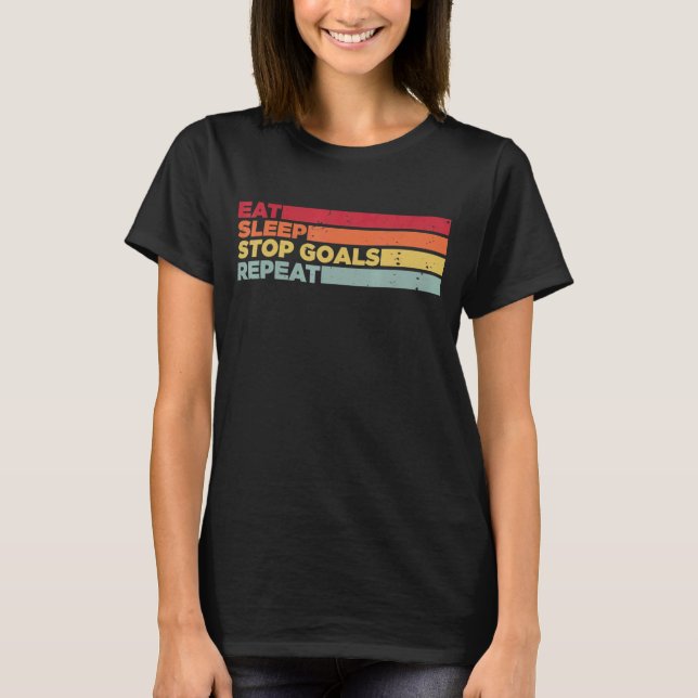 Camiseta Coma Objetivos de Interrupção do Sono Repetir Hock (Frente)