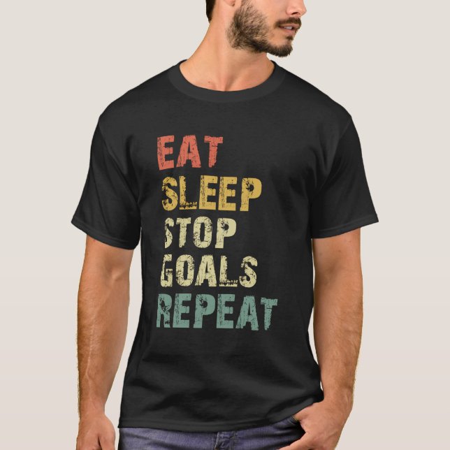 Camiseta Coma Objetivos de Interrupção do Sono Repetir Pres (Frente)