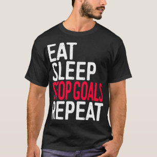 Camiseta Coma Objetivos de Parada de Sono Repetir Camisa-T
