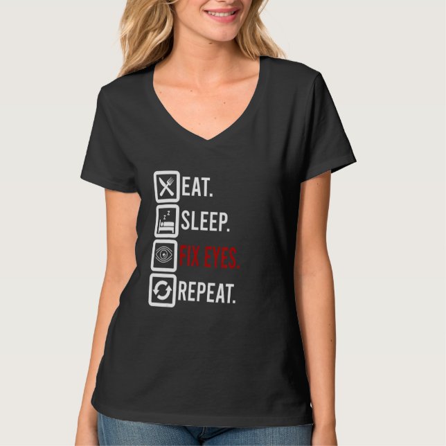 Camiseta Coma Olhos Oftalmologistas Opticista Contac (Frente)
