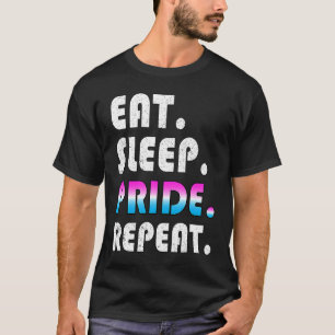 Camiseta Coma Orgulho do Sono Repetir Sinalizador LGBTQ Cis