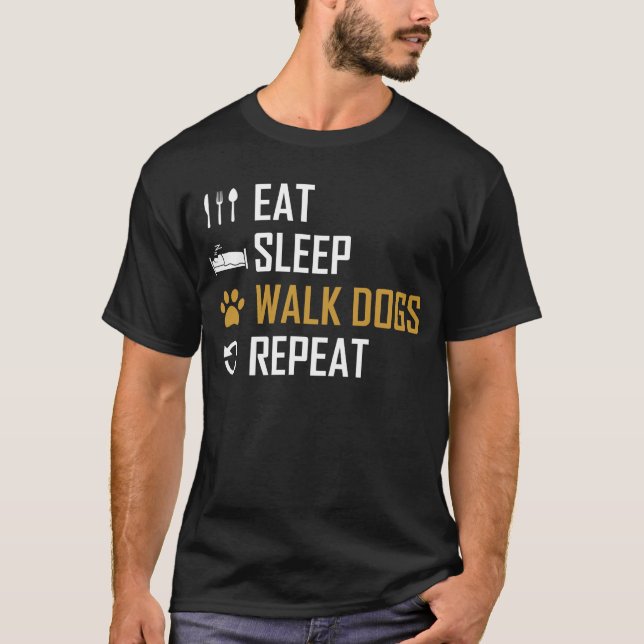 Camiseta Coma os cães em marcha lenta Design de repetição (Frente)