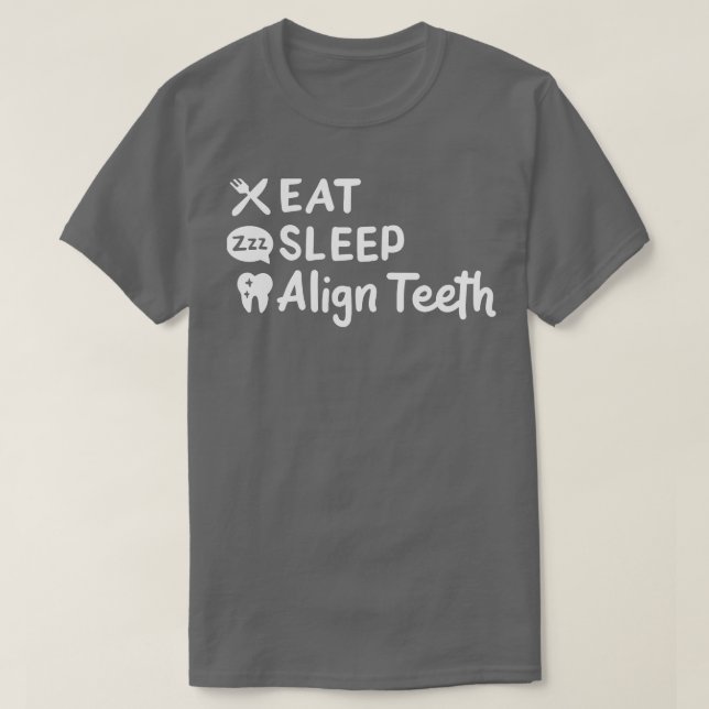 Camiseta Coma Os Dentes De Alinhamento Do Sono (Frente do Design)