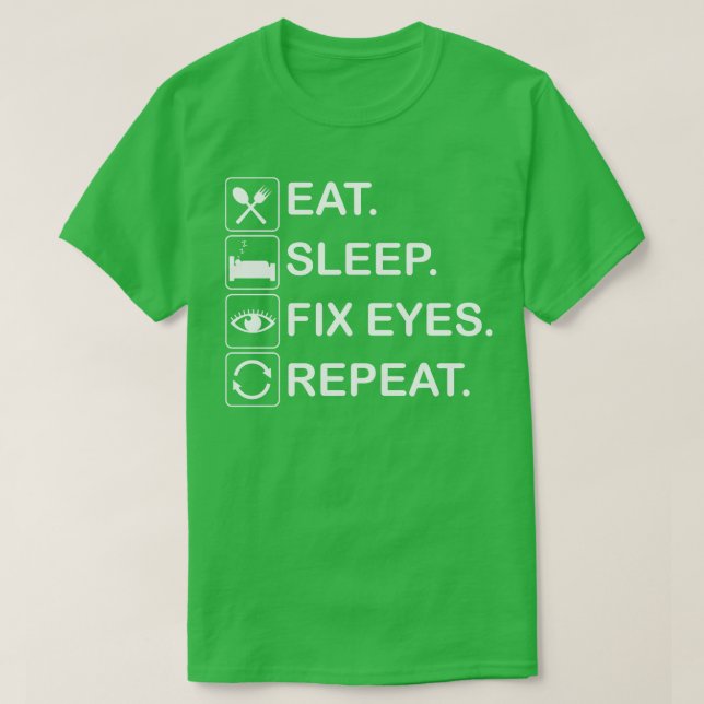 Camiseta Coma os olhos de correção de repouso (Frente do Design)