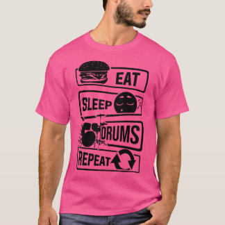 Camiseta Coma os tambores de latência Repetir o instrumento