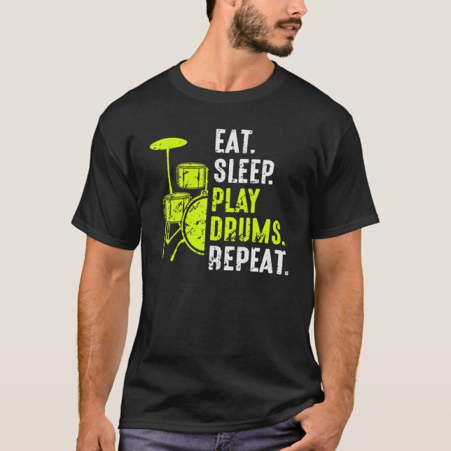 Camiseta Coma Os Tambores De Reprodução De Reprodução De Dr (Frente)