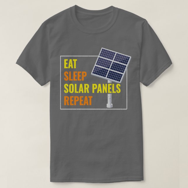 Camiseta Coma painéis solares do sono Sol fotovoltaico (Frente do Design)