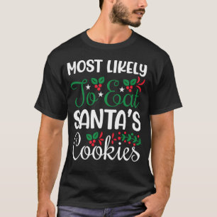 Camiseta Coma Papais noeis Cookies Engraçado natal