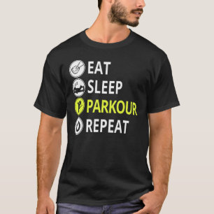 Camiseta Coma Parkour do Sono Repetir Parkour Free Running 